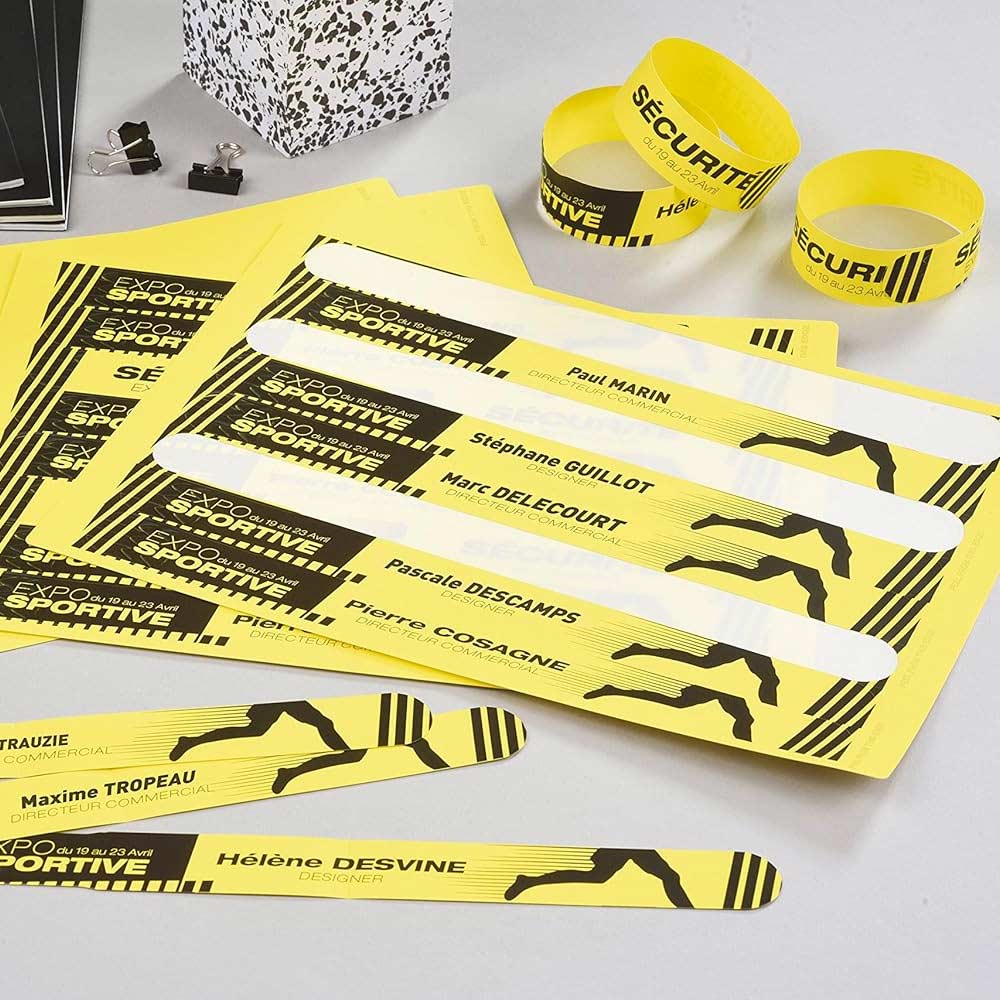 Pulseiras de IDENTIFICAÇÃO Avery L4001-5 5x10 Amarelo=50un