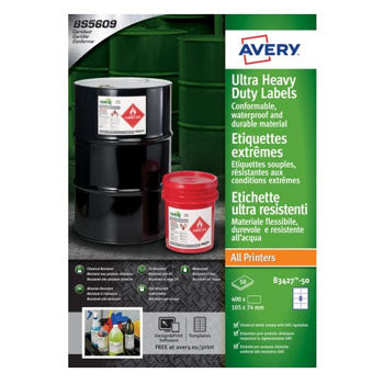 Etiquetas Ultra-Resistentes 105x74mm Avery 50 Folhas 400un