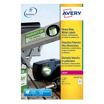 Etiquetas Resistentes 099,1x042,3mm 20Fls Avery 240un