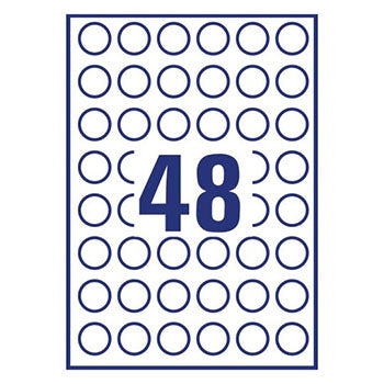 Etiquetas Redondas Removíveis 25mm Avery 25 Folhas 1200un