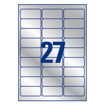 Etiquetas Resistentes 063,5x029,6mm 20Fls Prata Avery 540un