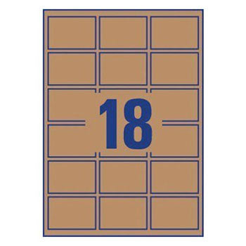 Etiquetas Kraft 062x042mm Avery 20 Folhas Castanho 360un