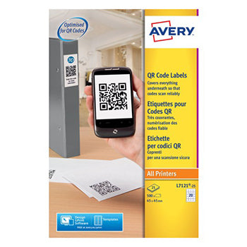 Etiquetas QRcode 45x45mm Avery 25 Folhas 500un