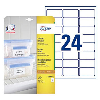 Etiquetas Congelação 63,5x33,9mm Avery 25 Folhas 600un