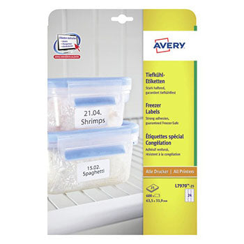 Etiquetas Congelação 63,5x33,9mm Avery 25 Folhas 600un