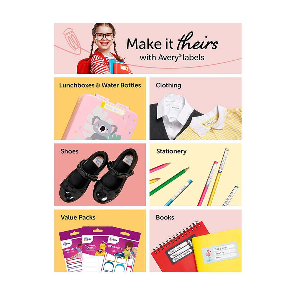 Etiquetas para CANETAS 50x10mm Avery 2 Folhas 30un