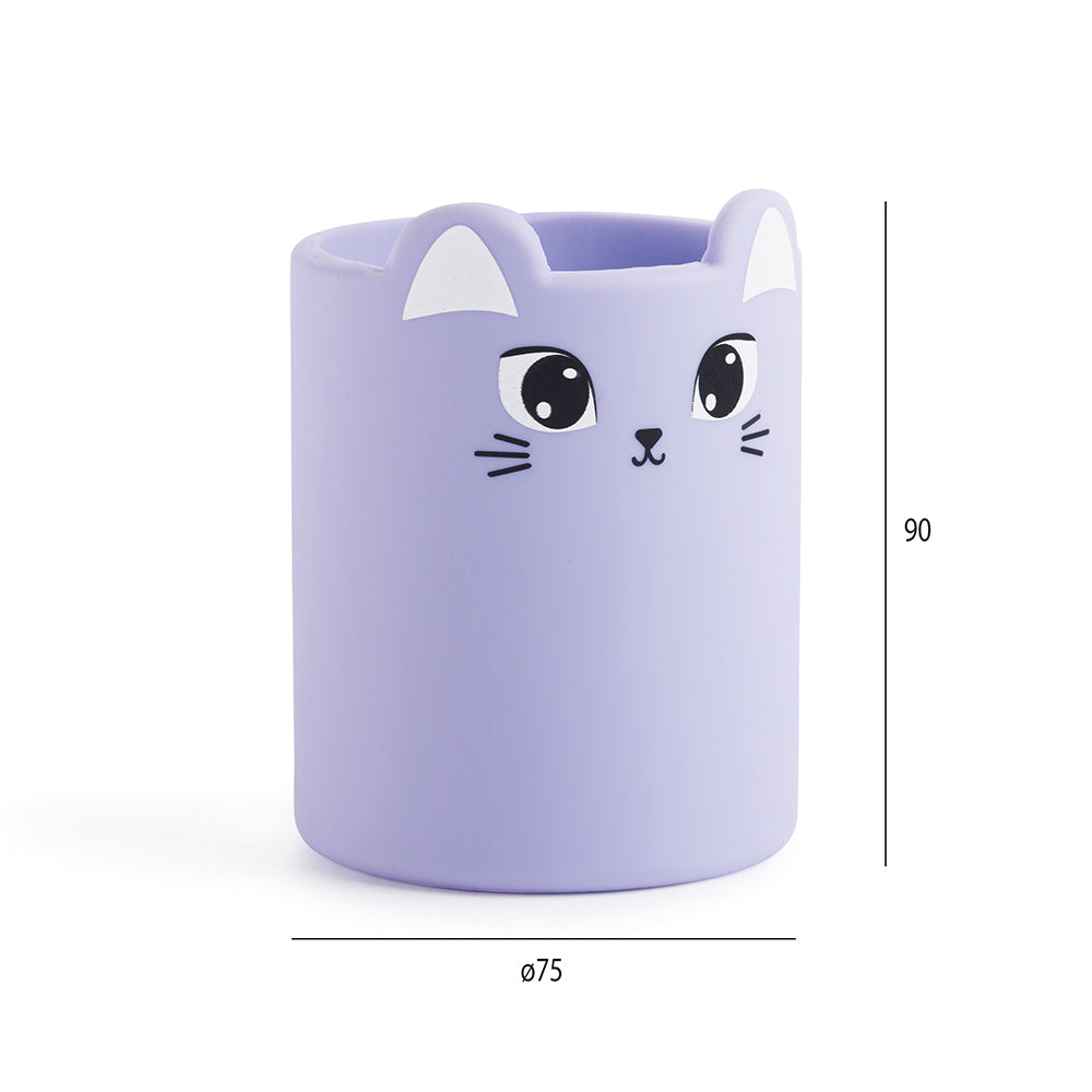 Porta Lápis Silicone Redondo Wildly Gatinha