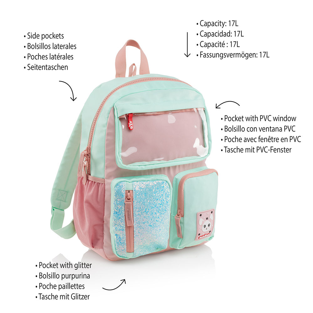 Mochila Infantil Turquesa e Lilás 17L