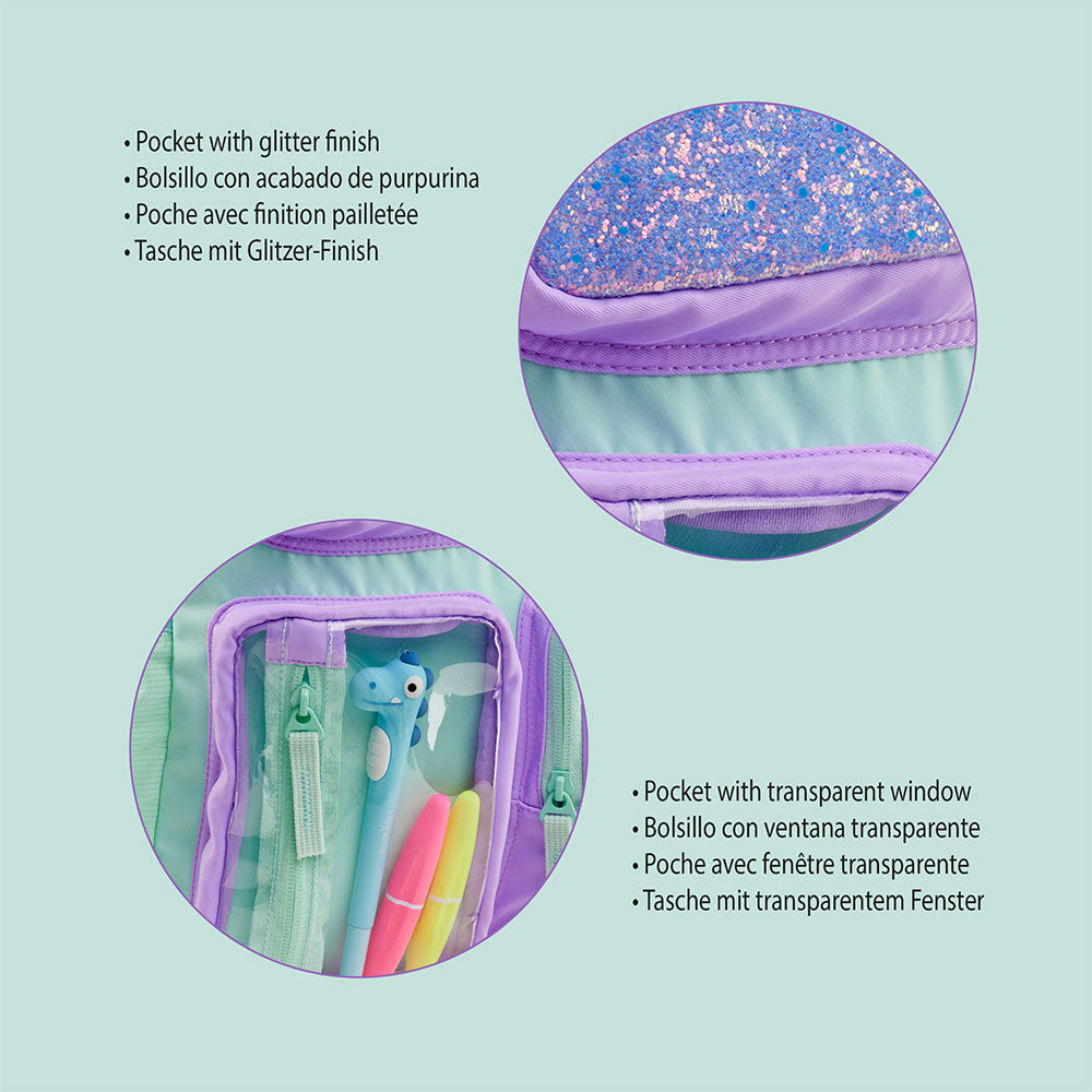 Mochila Infantil Turquesa e Lilás 17L