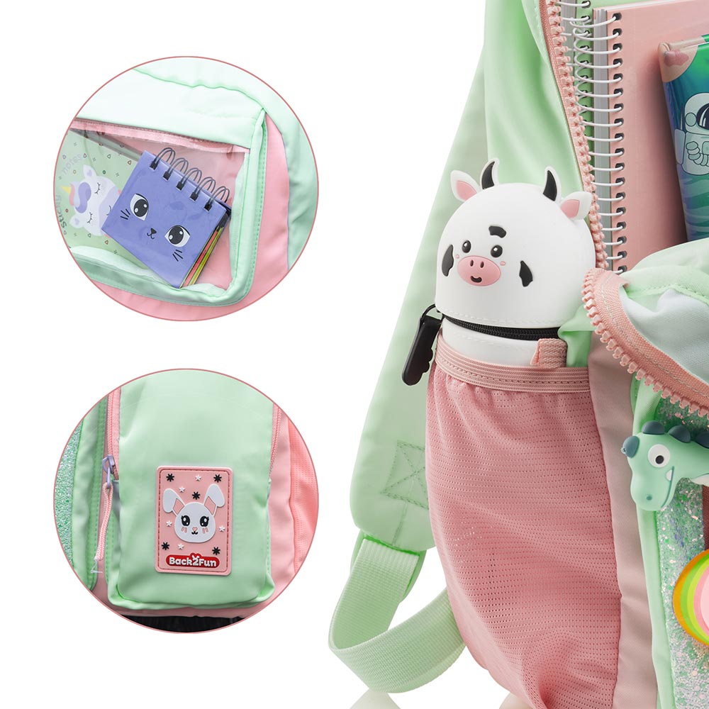 Mochila Infantil Turquesa e Rosa 17L