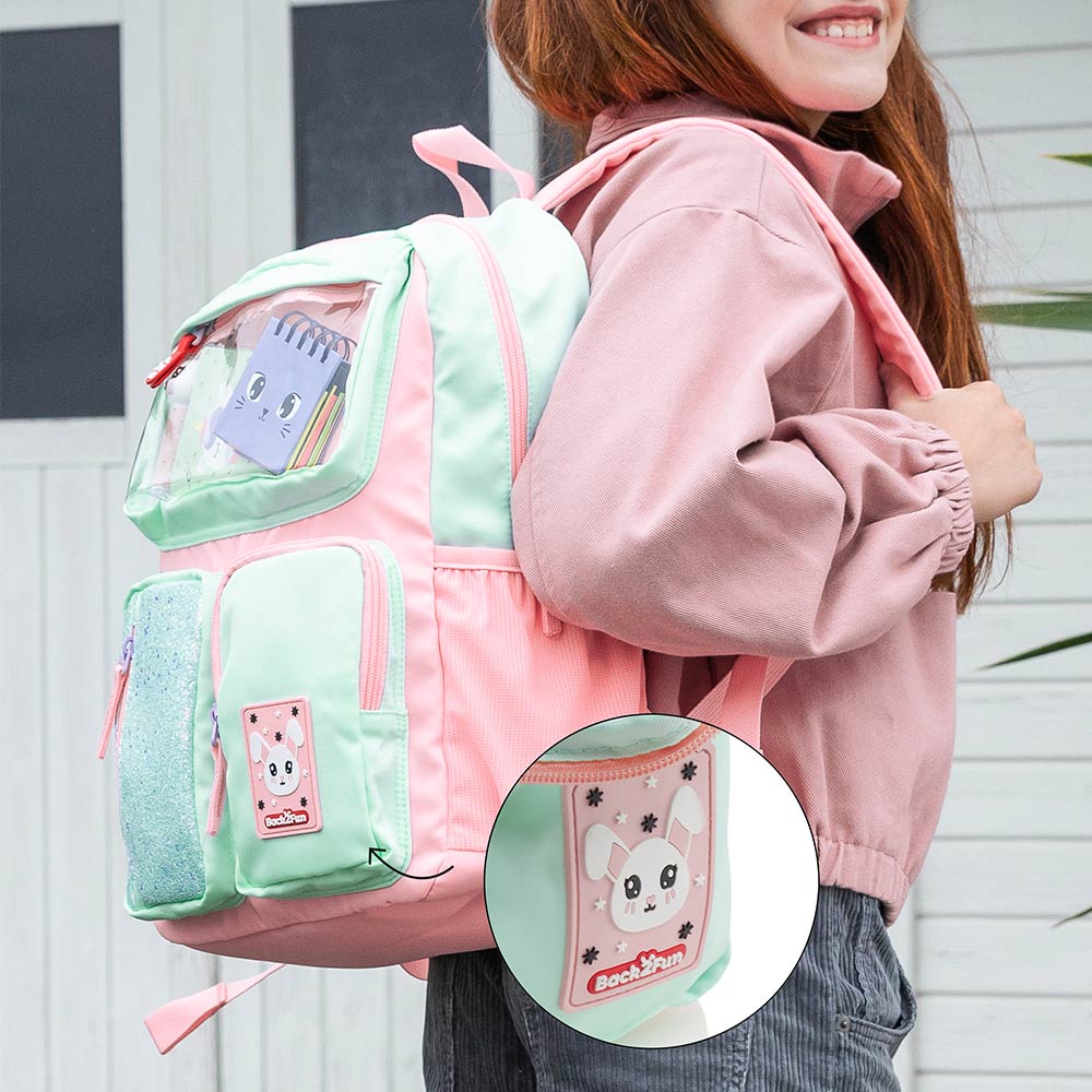 Mochila Infantil Turquesa e Rosa 17L