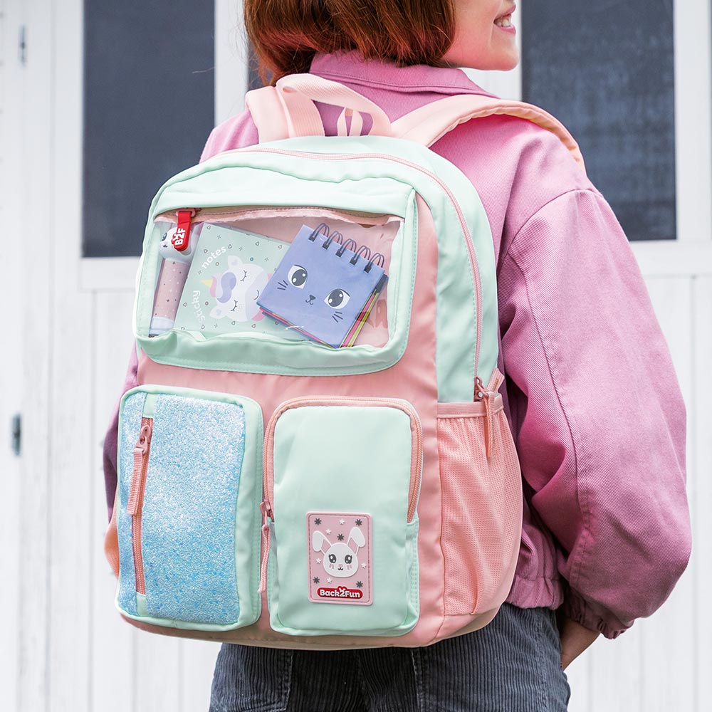 Mochila Infantil Turquesa e Rosa 17L