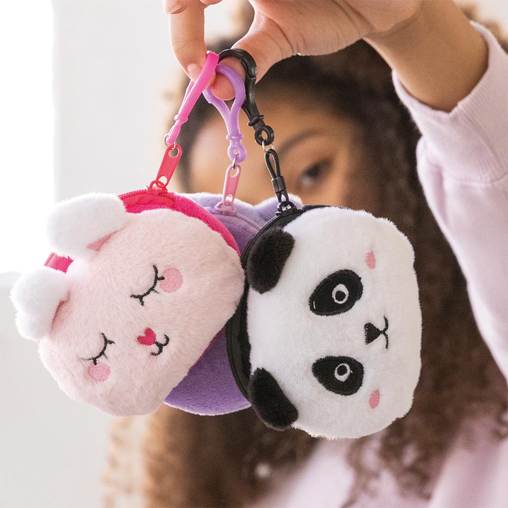Porta Moedas c/ Porta Chaves Peluche Expositor 12un