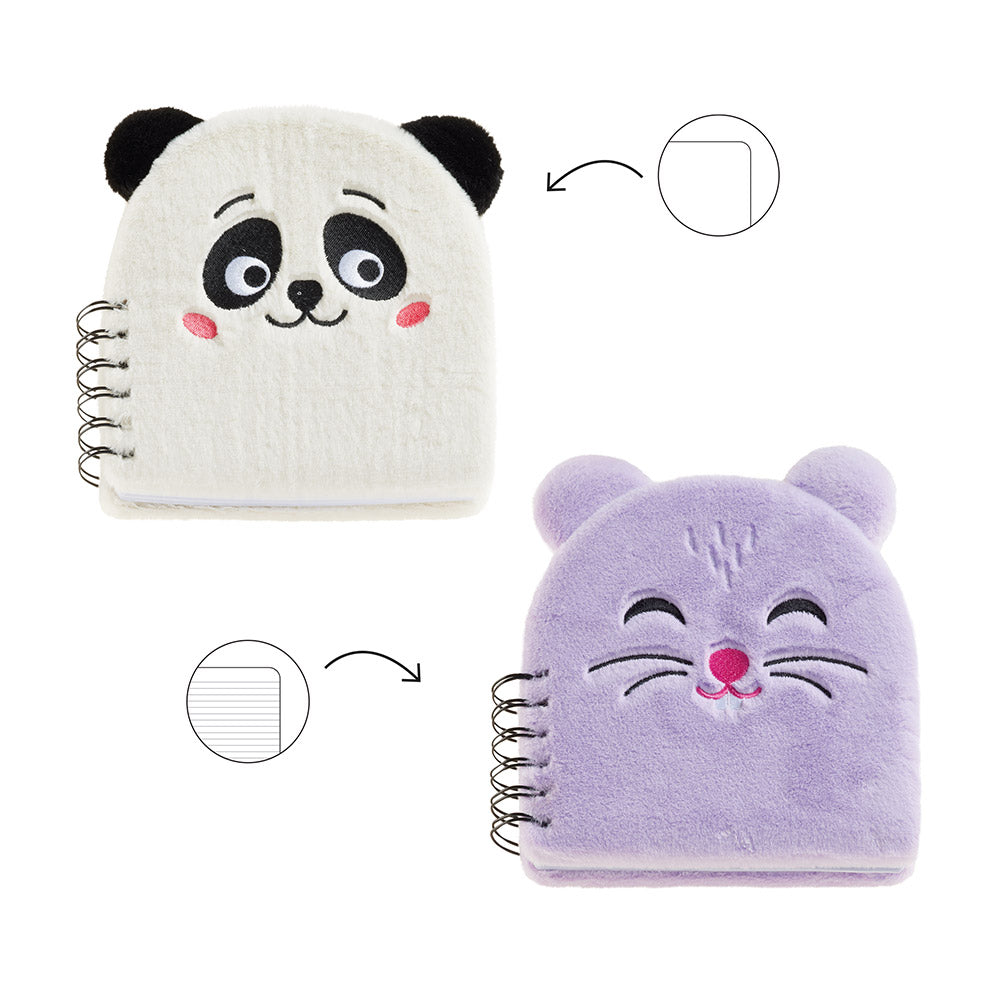 Bloco Espiral 160x160mm Peluche Panda/Hamster Expositor 8un
