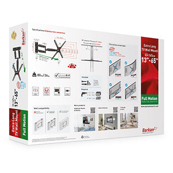 Suporte Parede TV 13-65 Pol 4 Movimentos Extra Longo