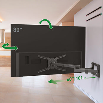 Suporte Parede TV 13-80 Pol 4 Movimentos Extra Longo