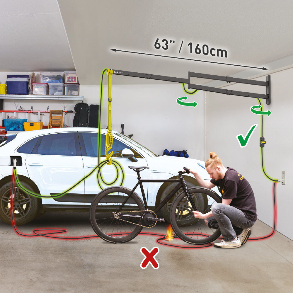 Suporte Parede Cabo Carregamento Veículos Elétricos El 160cm