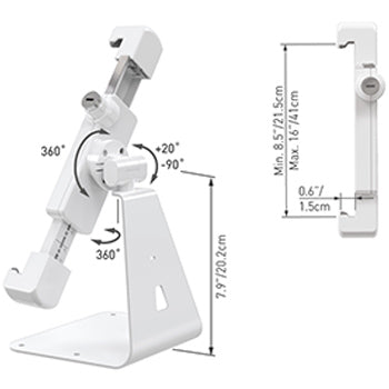 Suporte Mesa Tablet 7-14 Pol Fixo 360 Rotacao Anti-Roubo