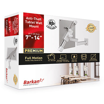 Suporte Parede Tablet 7-14 Pol 3 Movimentos Anti-Roubo