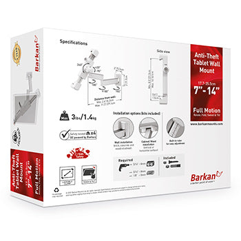 Suporte Parede Tablet 7-14 Pol 3 Movimentos Anti-Roubo