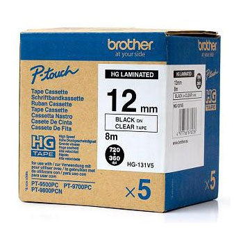 Fita AltaQualidade 12mmx8mts Transparente/Preto 5un