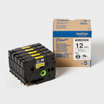 Fita AltaQualidade 12mmx8mts Amarelo/Preto 5un