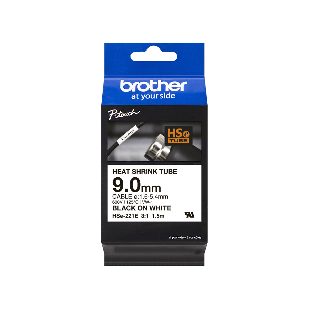 Fita Tubo Termo Retrátil 9mmx1,5m Branco/Preto