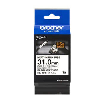 Fita Tubo Termo Retrátil 31mmx1,5m Branco/Preto