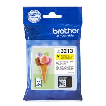 Tinteiro Brother LC3213Y Amarelo 400 Pág.