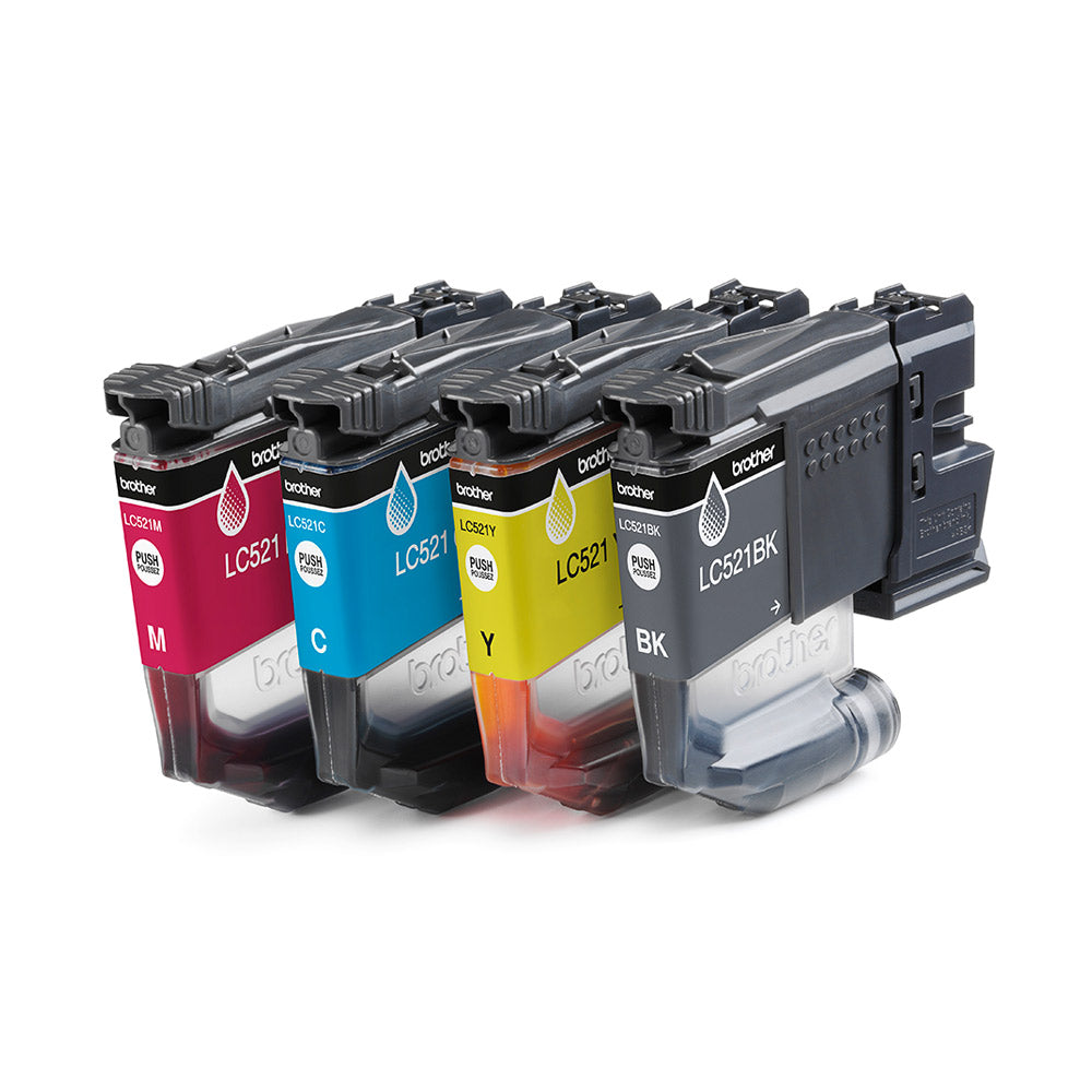 Pack Tinteiros Brother LC521VAL 4 Cores 500 Pág.