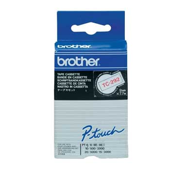 Fita Laminada 9mmx7,7mts Branco/Vermelho