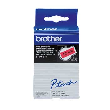 Fita Laminada 9mmx7,7mts Vermelho/Preto