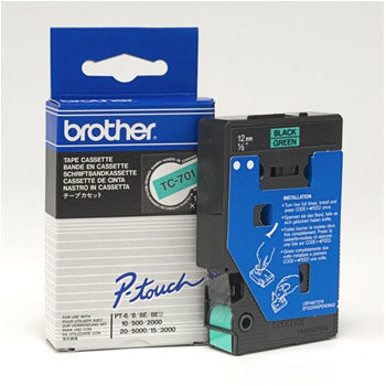 Fita Laminada 12mmx7,7mts Verde/Preto