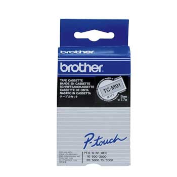 Fita Laminada 9mmx7,7mts Transparente/Preto