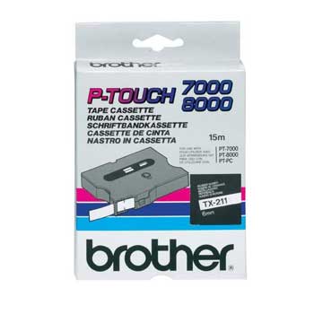 Fita Laminada 6mmx15mts Branco/Preto
