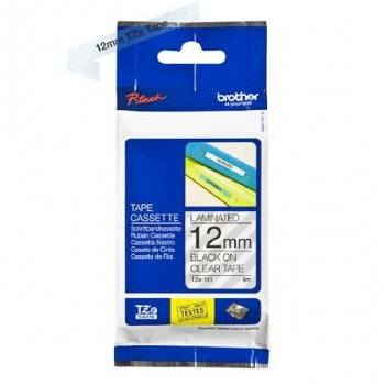 Fita Laminada 12mmx8mts Transparente/Preto