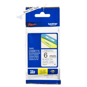 Fita Laminada 06mmx8mts Branco/Preto