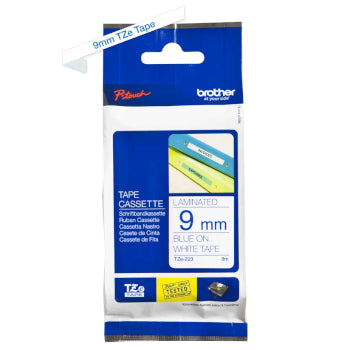Fita Laminada 09mmx8mts Branco/Azul