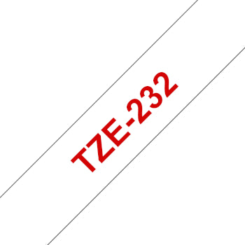 Fita Laminada 12mmx8mts Branco/Vermelho