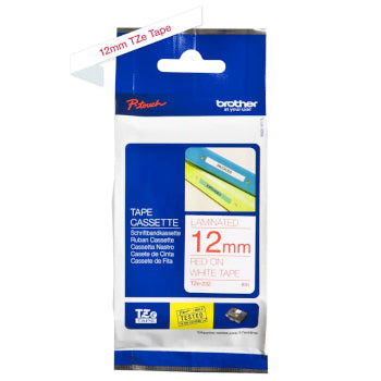 Fita Laminada 12mmx8mts Branco/Vermelho