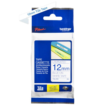 Fita Laminada 12mmx8mts Branco/Azul