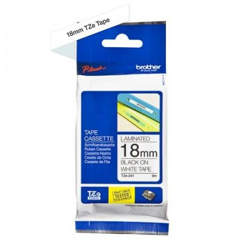 Fita Laminada 18mmx8mts Branco/Preto