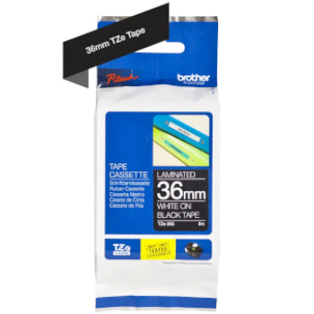 Fita Laminada 36mmx8mts Preto/Branco