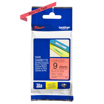Fita Laminada 09mmx8mts Vermelho/Preto