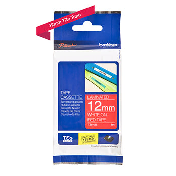Fita Laminada 12mmx8mts Vermelho/Branco