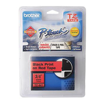 Fita Laminada 18mmx8mts Vermelho/Preto
