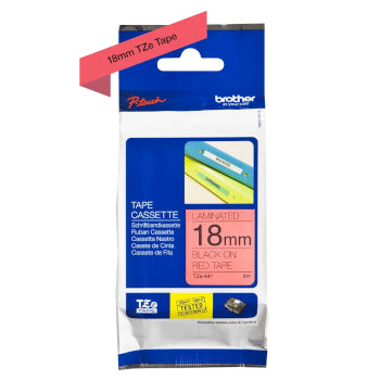 Fita Laminada 18mmx8mts Vermelho/Preto