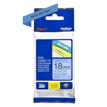 Fita Laminada 18mmx8mts Azul/Preto