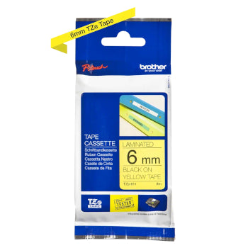 Fita Laminada 06mmx8mts Amarelo/Preto