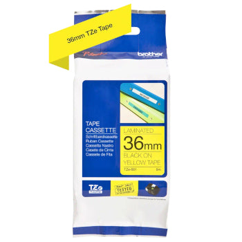 Fita Laminada 36mmx8mts Amarelo/Preto